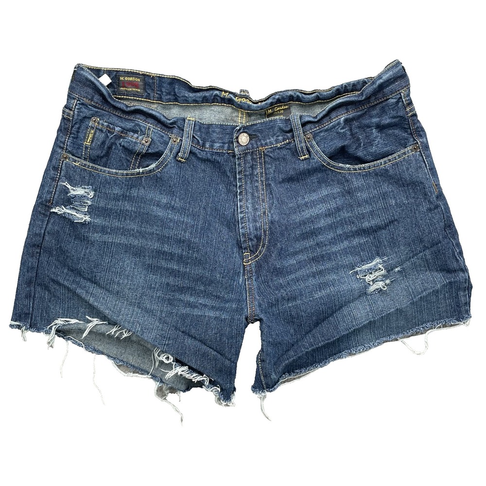 M. Gordon Jean Shorts Womens 36 Raw Hem Cut Off Y2K Rodeo Grunge Daisy 90s Retro